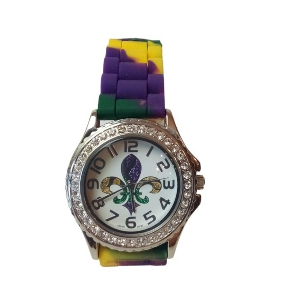 Geneva MARDI GRAS FLEUR DE LIS WATCH